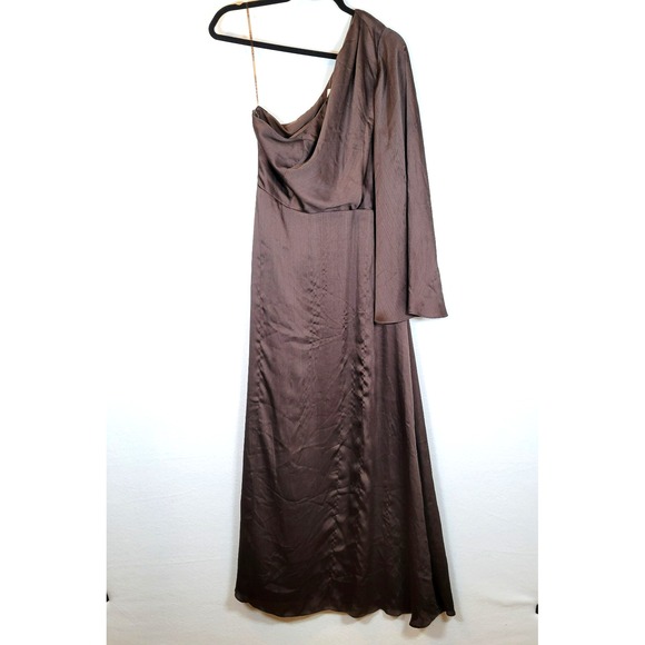 Sachin + Babi Dresses & Skirts - Sachin & Babi Womens Keely One Shoulder Maxi Dress Gown Size 10 Brown Evening